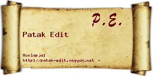 Patak Edit névjegykártya
