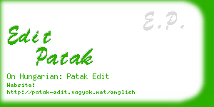 edit patak business card